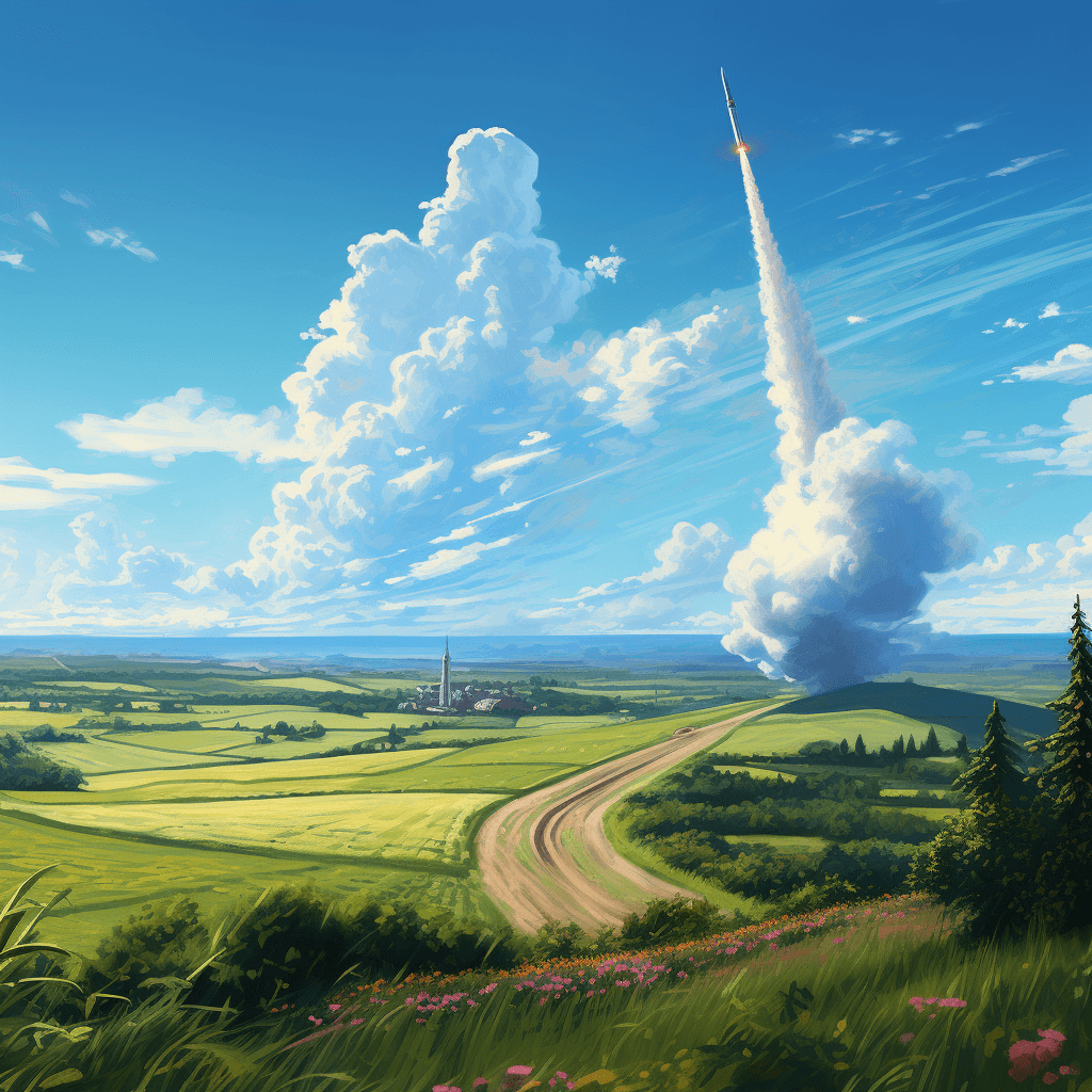 A rocket taking off